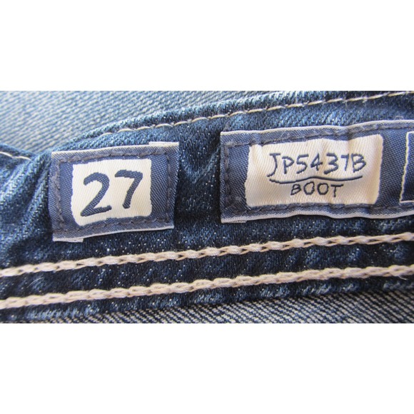 🎁🎄✨️RePoshing✨MISS ME Size 27 Low-Rise Boot Cut Jeans Distressed Crystal Wings - Picture 4 of 4